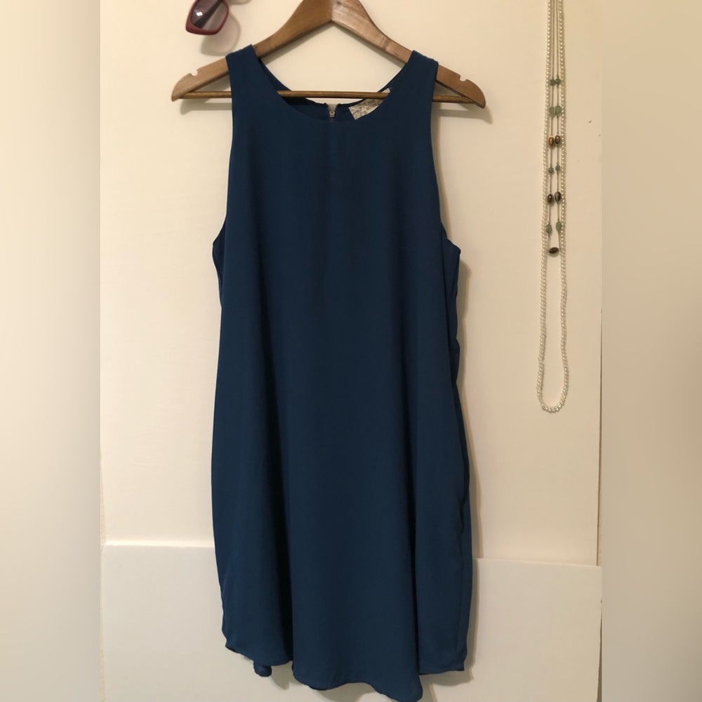 Pink Republic Blue Sleeveless Dress with side pockets SizeXL